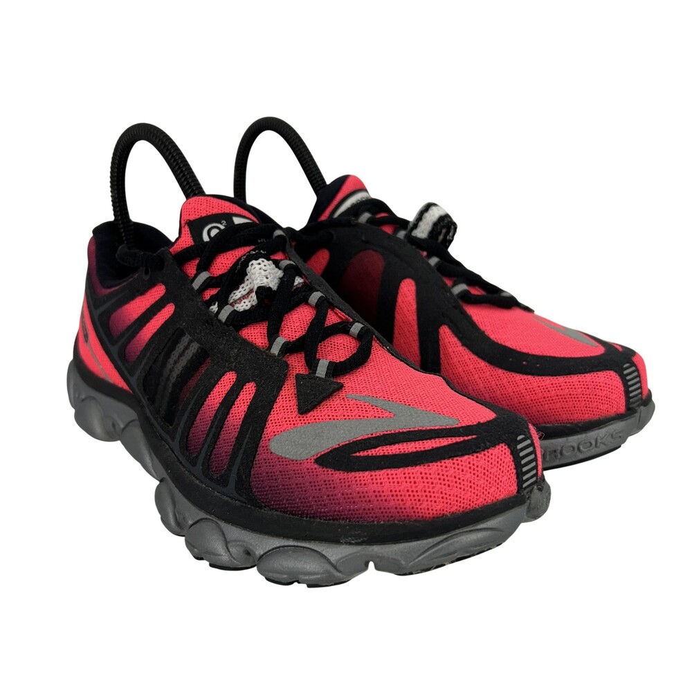 Brooks PureFlow 2 Shoes Womens Size 6 Pink Black Mesh Athletic Running Sneakers